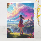 Anime Girlビュービスタ カード (黄色い花)