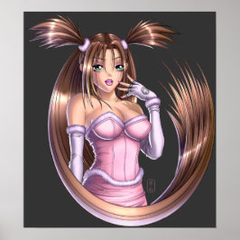 Anime Girl – ピンク ポスター