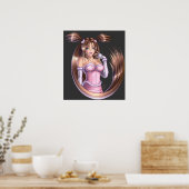 Anime Girl – ピンク ポスター (キッチン)