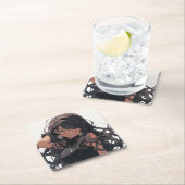 Anime girl #1 スクエアペーパーコースター (インサイチュ)