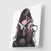 Anime girl #2 スクエア壁時計 (傾斜)