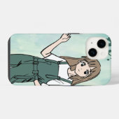 Anime Girl Aesthetic iPhone Case - Cute Cartoon Ph iPhoneケース (裏面横)