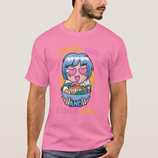 Anime Girl And Ramen Lover – かわいいかわいい-マンガO Tシャツ