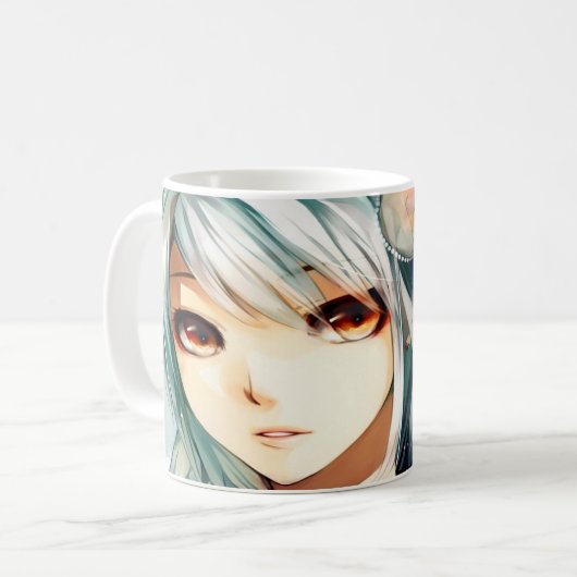 Anime girl art コーヒーマグカップ (正面左)