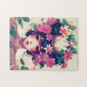 Anime Girl Crowned with Lotus Blossoms ジグソーパズル (横)