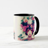 Anime Girl Crowned with Lotus Blossoms マグカップ (正面右)
