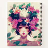 Anime Girl Crowned with Lotus Blossoms Journal  ノートブック (裏面)