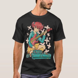 Anime Girl Electric Guitar Cute Kawaii Japanese Ma Tシャツ