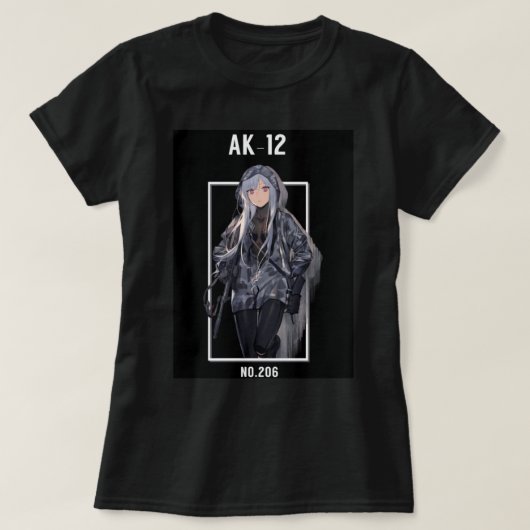 anime girl gun tシャツ (デザイン正面)