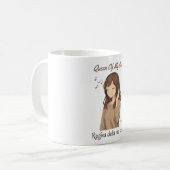 Anime Girl Headphones Mug – Queen Of My Calm コーヒーマグカップ (正面左)