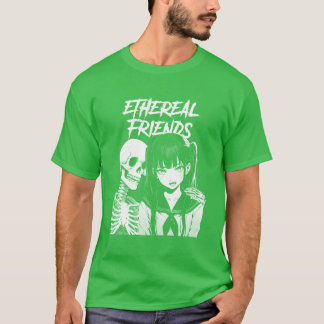 Anime girl horror skeleton ethereal friend vintage tシャツ