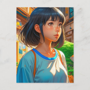 Anime Girl in the City  保のTouch ポストカード