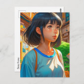 Anime Girl in the City |保のTouch ポストカード (正面/裏面)