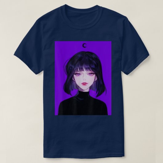 Anime Girl Kawaii Gothic Waifu Aesthetic Japanese Tシャツ (デザイン正面)