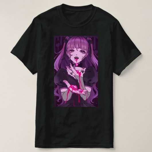 Anime Girl Kawaii Waifu Aesthetic Japanese Otaku 8 Tシャツ (デザイン正面)