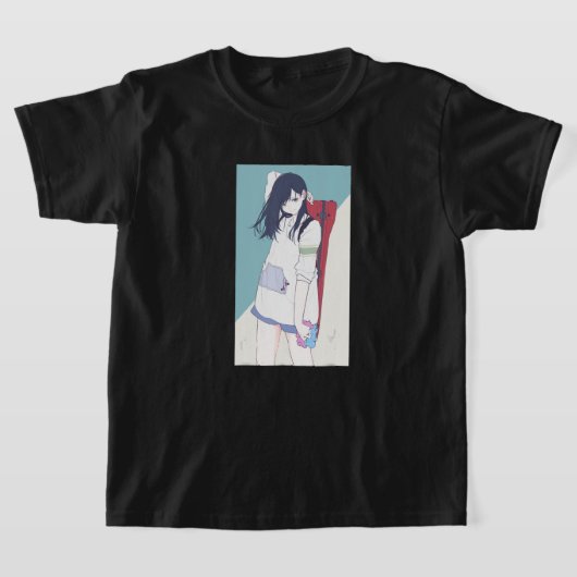 Anime Girl Lofi Aesthetic Retro 90s Waifu Japanese Tシャツ (レイダウン)