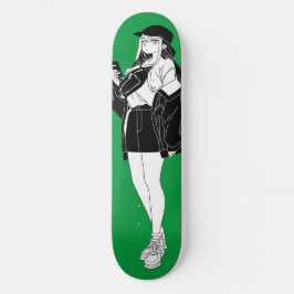 Anime Girl Out On Town Skateboard Deck スケートボード