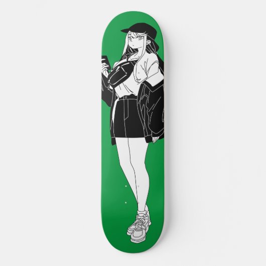 Anime Girl Out On Town Skateboard Deck スケートボード (正面)