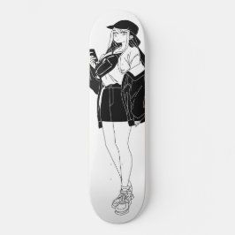 Anime Girl Out On Town Skateboard Deck スケートボード