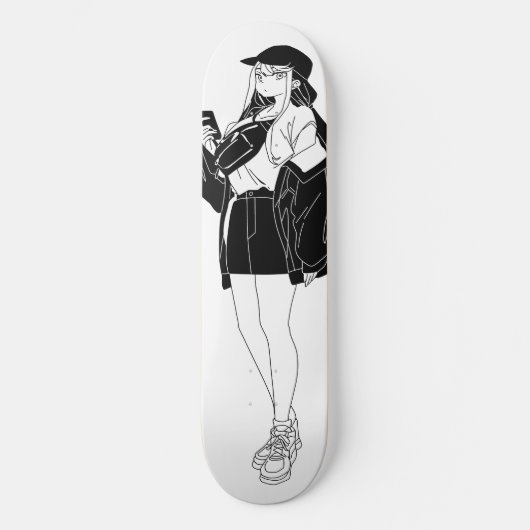 Anime Girl Out On Town Skateboard Deck スケートボード (正面)