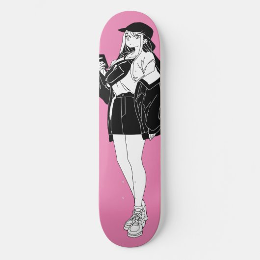 Anime Girl Out On Town Skateboard Deck スケートボード (正面)