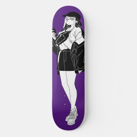 Anime Girl Out On Town Skateboard Deck スケートボード (正面)