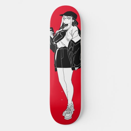 Anime Girl Out On Town Skateboard Deck スケートボード (正面)