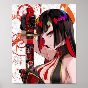 Anime girl Samurai ポスター