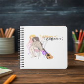 Anime Girl Siat with getar & Music Notes-Aesthe ノートブック