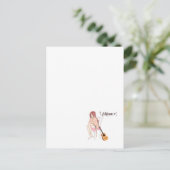 Anime Girl Sitting with gwt & Music Notes – Aesthe ポストカード (スタンド正面)