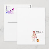 Anime Girl Sitting with gwt & Music Notes – Aesthe ポストカード (正面/裏面)