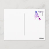 Anime Girl Sitting with gwt & Music Notes – Aesthe ポストカード (裏面)