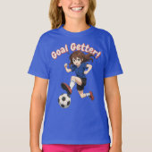 Anime Girl Soccer Player Goal Getter Tシャツ (正面)