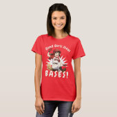 Anime Girl Softball Player Stealing Base Tシャツ (正面フル)