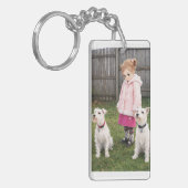 Anime Girl & Two Dogs Double-Sided Keychain キーホルダー (正面左)