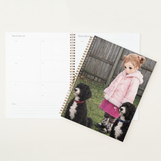 Anime Girl & Two Dogs Weekly Planner プランナー手帳 (ディスプレー)