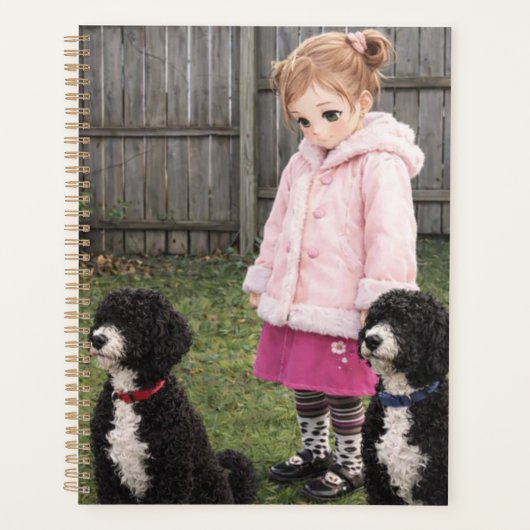 Anime Girl & Two Dogs Weekly Planner プランナー手帳 (正面)