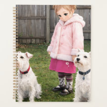 Anime Girl & Two Dogs Weekly Planner