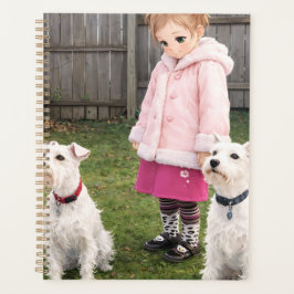 Anime Girl & Two Dogs Weekly Planner プランナー手帳