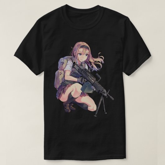 Anime girl with gun                 tシャツ (デザイン正面)