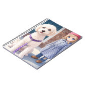 Anime Girl With Happy Dog Spiral Photo Notebook ノートブック (左側)