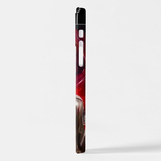 Anime Girl with Red Scarf Phone Case Stylish iPhoneケース (左側面)