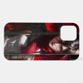Anime Girl with Red Scarf Phone Case Stylish iPhoneケース (裏面横)