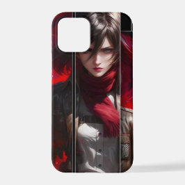 Anime Girl with Red Scarf Phone Case Stylish iPhone 12 Proケース