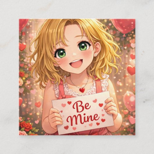 Anime Girls Classroom Valentines exchange Cards ノートカード (正面)