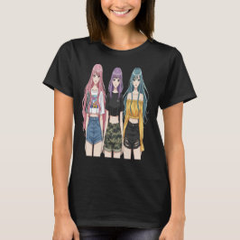 Anime Girls Fashion Trio T-Shirt   Tシャツ