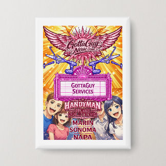 Anime GottaGuy Handyman Home Solutions  缶バッジ