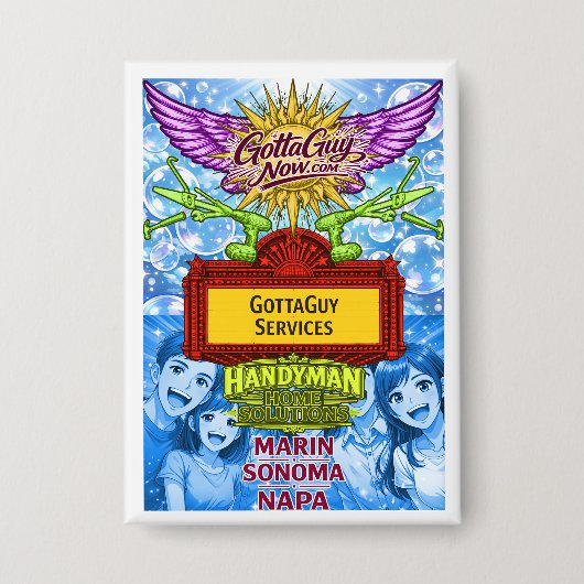 Anime GottaGuy Handyman Home Solutions  缶バッジ (正面)