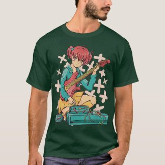 Anime Guitare Music Girl  Tシャツ