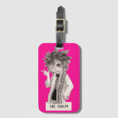 Anime Guy O SNAP、オリジナルスケッチ ラゲッジタグ (正面縦)